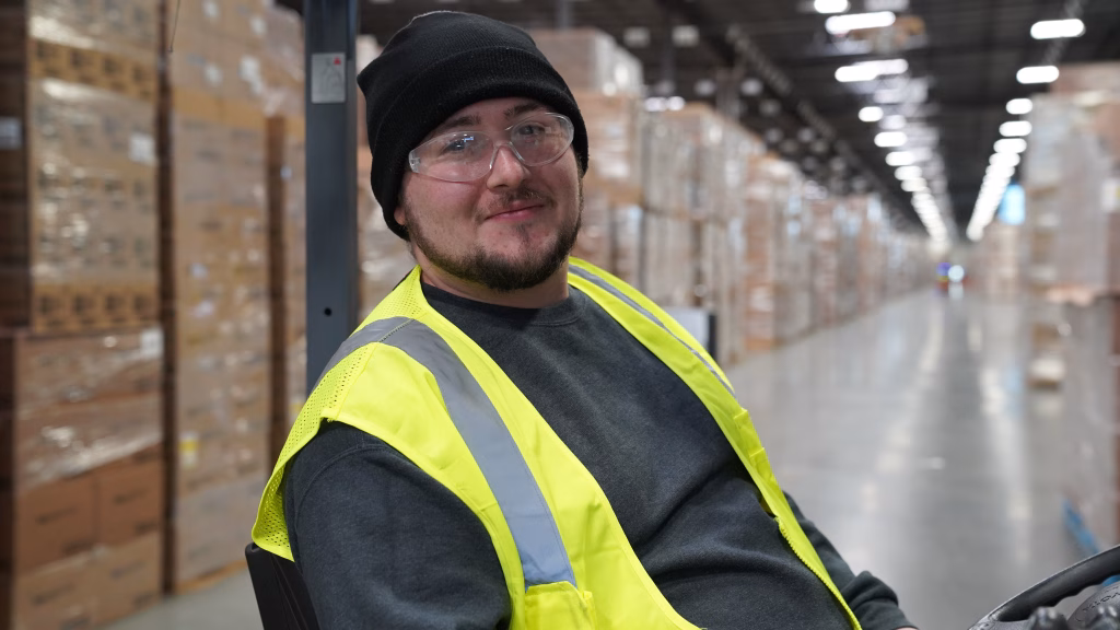 Post employee at a manufacturing plant