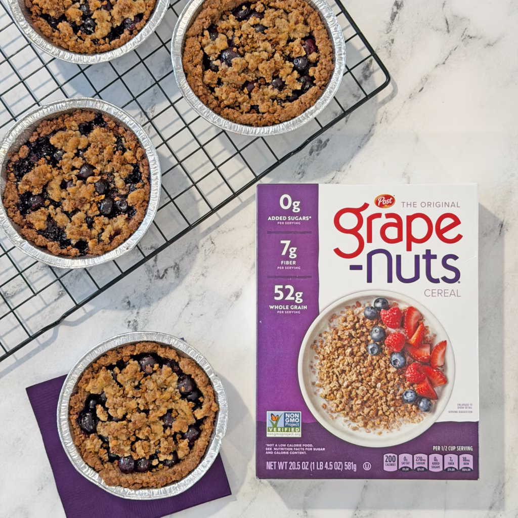 Grape-Nuts Mini Blueberry Crumble Pies