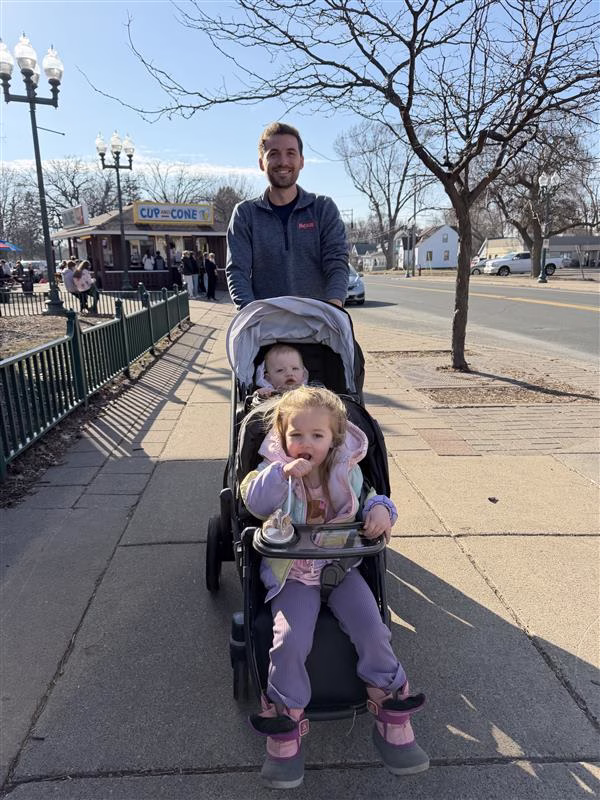 Zach Ruedy and his kids
