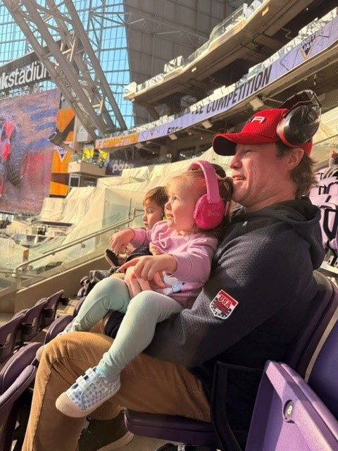 Dan Bolton and his daughter Nora and son Liam