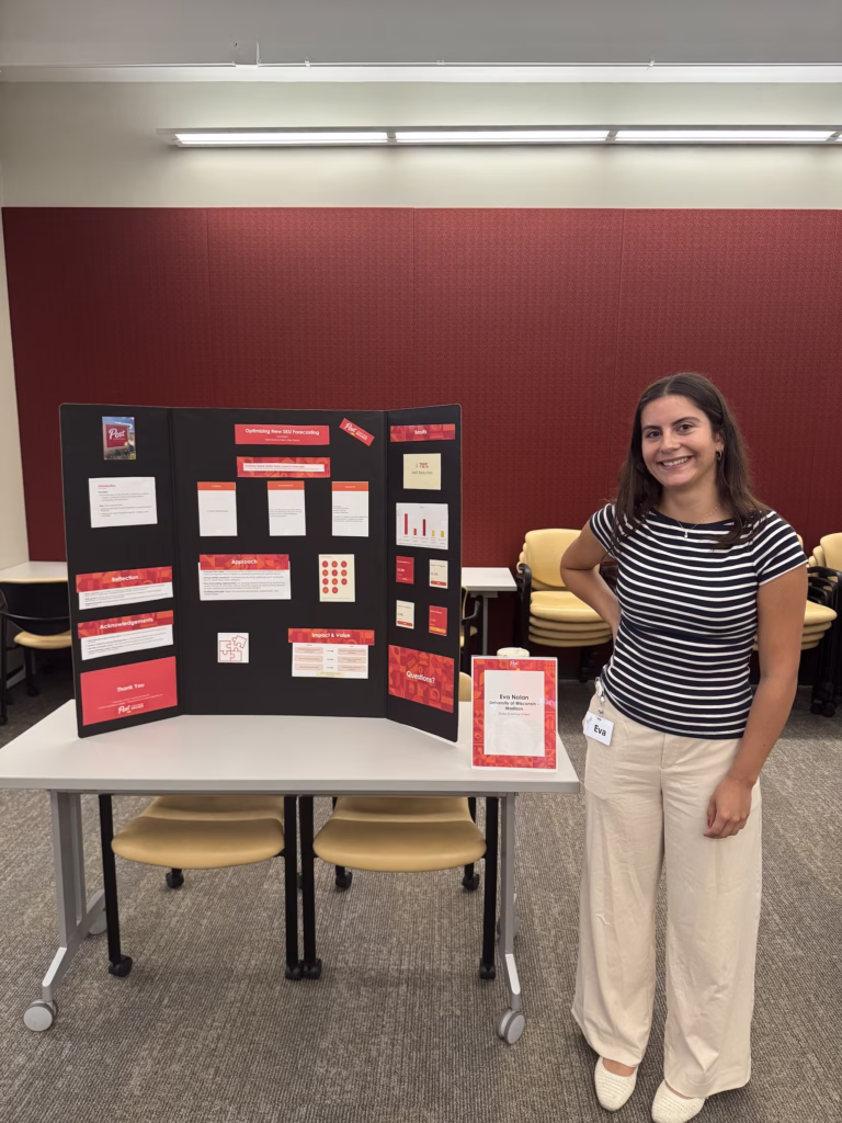 intern with her final project