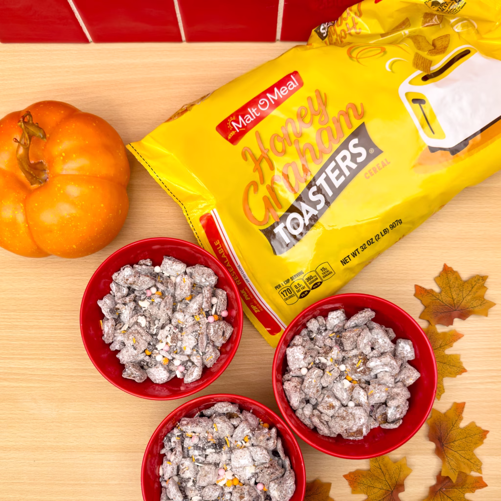 Malt-O-Meal Honey Grahams cereal Halloween Puppy Chow